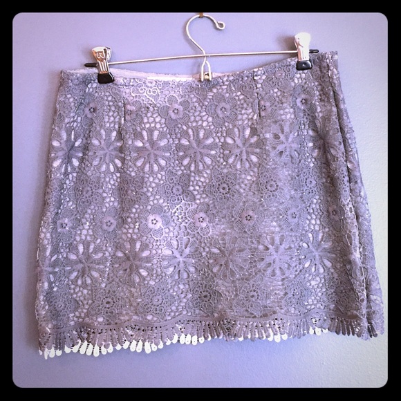 Miniskirt lace crochet gray Brazilian designer - Picture 1 of 3